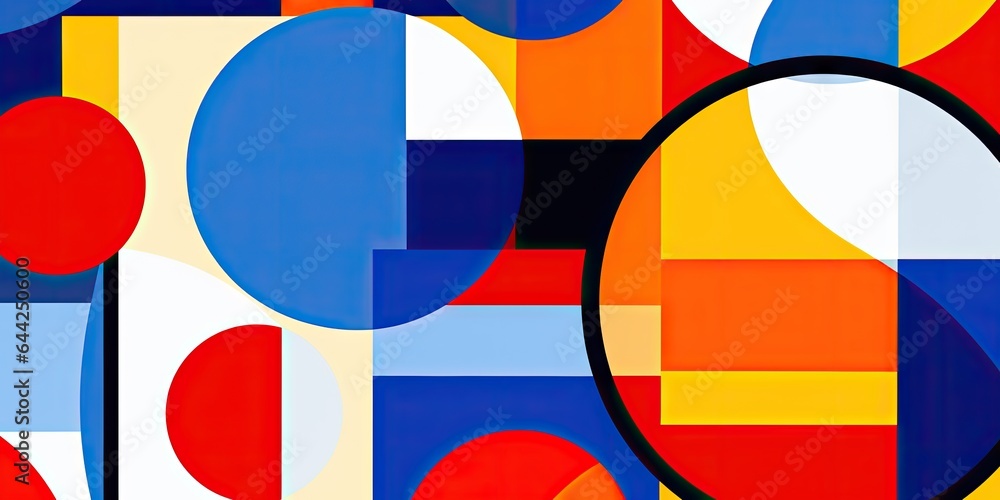 Poster graphic colored abstract pattern of geometric shapes generative ai