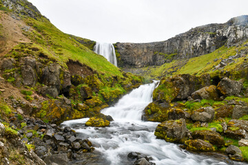 Waterfall in the early morning in Iceland