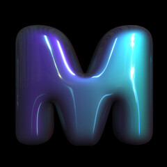 metaverse letter M - Capital 3d futuristic font - suitable for technology, cyberspace or science related subjects