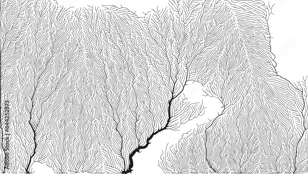 Poster growth pattern. generative branching structure. organic net of vessels texture.