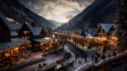 Christmas markets in a mountain village create a magical atmosphere