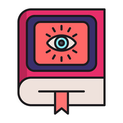 Magic book icon, spell book, witch, halloween, on white background vector illustration