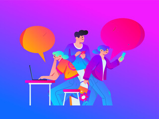 Business People Flat Vector Concept Operation Hand Drawn Illustration
