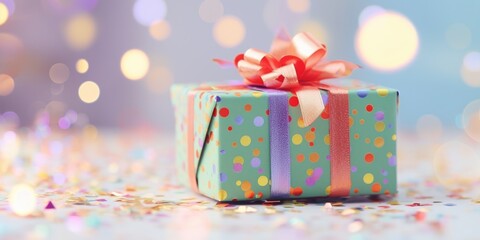 Fototapeta premium Gift box for birthday, festive anniversary, happy valentine's day and wedding, gift presents for black friday sale. Christmas and New Year gift boxes surprise. soft colors