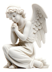 Fototapeta na wymiar White plaster angel figurine miniature.