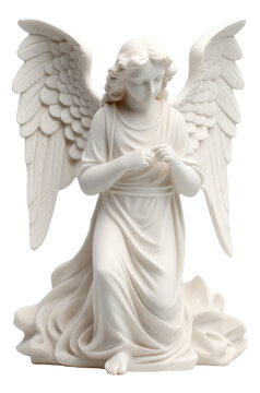 White plaster angel figurine miniature.