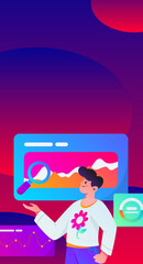 Business People Flat Vector Concept Operation Hand Drawn Illustration
