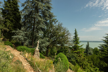 Landscape view on Folly Arbor from Badacsonyors, Hungary. Famous about pine trees and cedars.