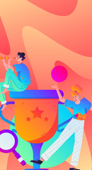 Business People Flat Vector Concept Operation Hand Drawn Illustration
