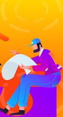 Business People Flat Vector Concept Operation Hand Drawn Illustration
