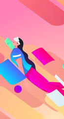 Business People Flat Vector Concept Operation Hand Drawn Illustration
