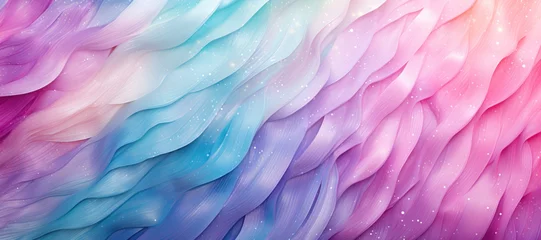 Muurstickers Pastel waves texture background, unicorn color for birthday invitation © karina_lo