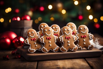 Christmas food, human shaped cookies. Preparing for a festive dinner. Merry christmas and happy new year concept.
