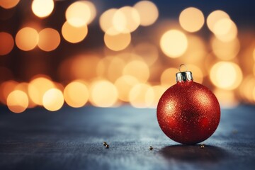 Beautiful Christmas ball, festive decor. Merry christmas and happy new year concept.