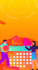 Business People Flat Vector Concept Operation Hand Drawn Illustration
