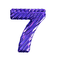 Ribbed dark purple symbol. number 7