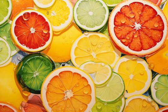Freshness and summer are captured in the lively imagery of citrus slices. Generative AI