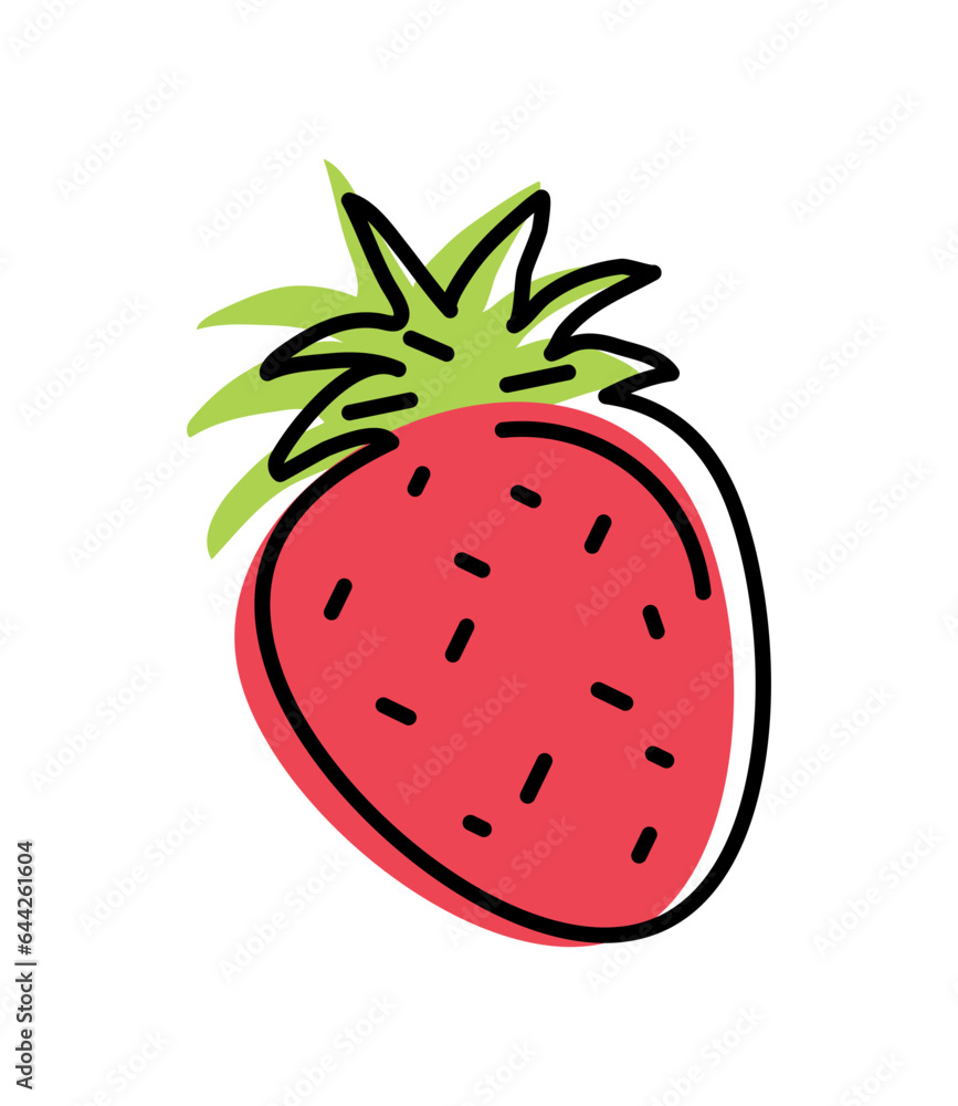 Wall mural strawberry fresh fruit icon - Wall murals