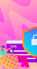 Obraz premium Business People Flat Vector Concept Operation Hand Drawn Illustration