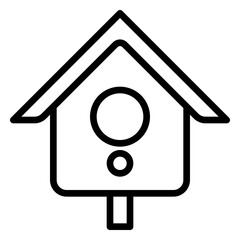 bird house icon, line icon style