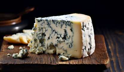 Blue dairy healthy food roquefort cheese french gourmet tasty slice milk soft snack