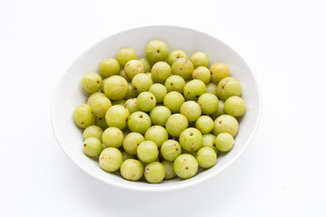 Fresh emblica on a white background.