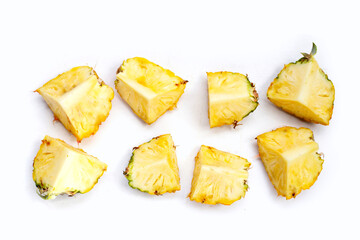 Fresh pineapple on white background.
