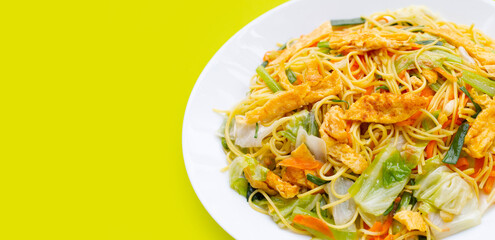 Chinese-styled fried noodle. Asian cuisine