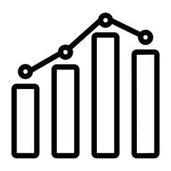 graph icon line style vector