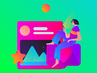 Virtual characters social communication concept business flat vector hand drawn illustration