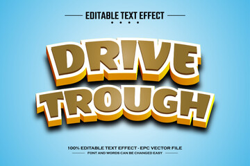 Drive trough 3D editable text effect template