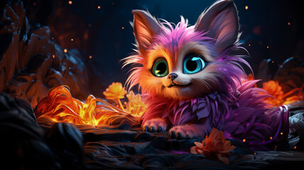 Kitten Cat Happy Cute Adorable Animal Inspirational Funny Fantasy Cartoon Animation