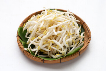 Bean sprouts on white background