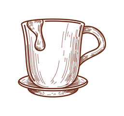 chocolate mug in dish icon isolated