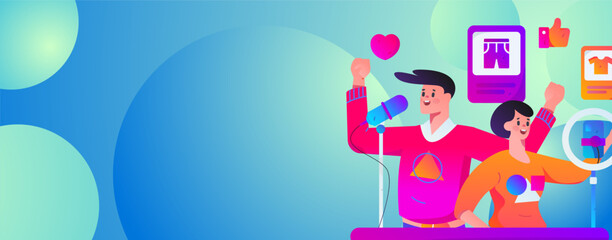 Festive Shopping E-Commerce Online Shopping People Flat Vector Concept Operation Hand Drawn Illustration