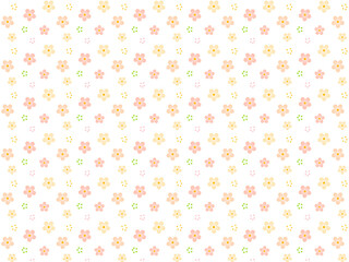 可愛い小花のシームレスパターン背景イラスト