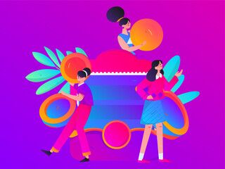 Festive Shopping E-Commerce Online Shopping People Flat Vector Concept Operation Hand Drawn Illustration