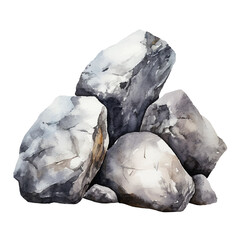 rock and stone watercolor illustration, generative AI © VALUEINVESTOR