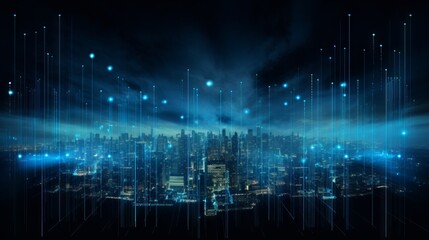 Fototapeta premium A city landscape made up of data. Generative AI. 