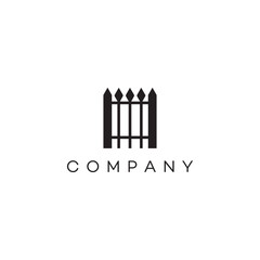 Fence Wall Grill home garden frontward landscaping Logo design, brand identity, business logo, editable vector