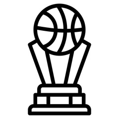  Trophy, Cup, Champion, Winner, Achievement, Basketball, Sport Icon, Line style icon vector illustration, Suitable for website, mobile app, print, presentation, infographic and any other project.