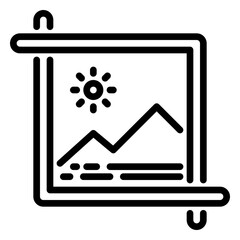 Crop Image icon, line icon style