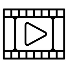 Play icon, line icon style