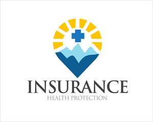 Fototapeta premium mountain health insurance logo designs for business logo and protection