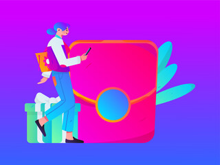 Festive Shopping E-Commerce Online Shopping People Flat Vector Concept Operation Hand Drawn Illustration