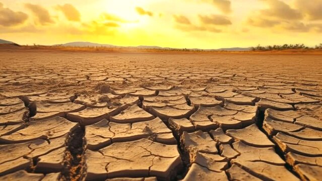 soil cracked on dry land, dry season, with cloudy video