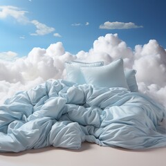 silk bed linen and the most delicate pillows and blankets, soft as feathers and light as clouds in the sky. Luxury bedding. 