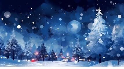 Fototapeta premium Christmas tree outdoor, generative ai.