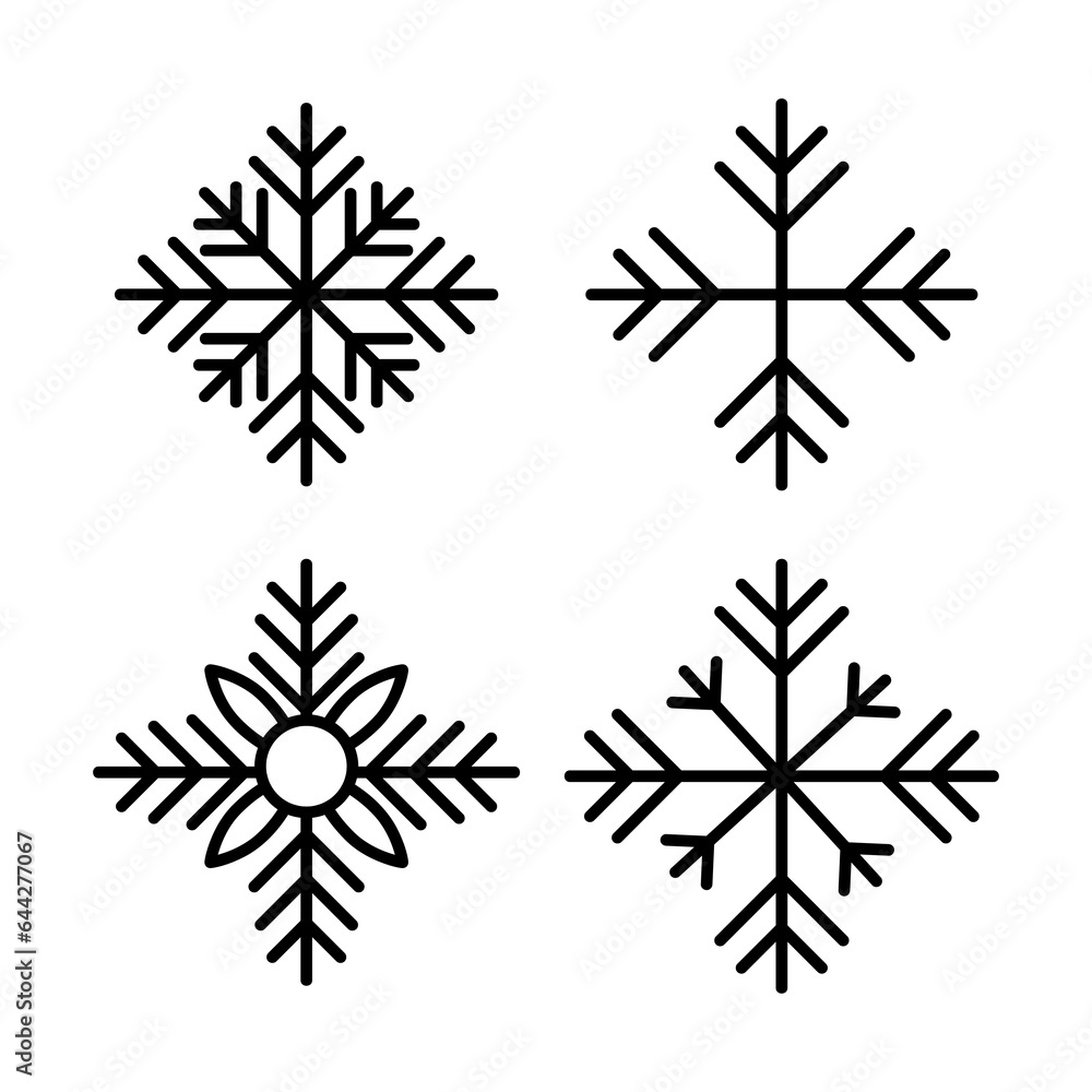 Poster snowflake vector icons. cristmas snowflake icon set vector illustration on white background..eps