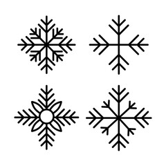 Snowflake vector icons. Cristmas snowflake icon set vector illustration on white background..eps